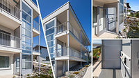 Homelift on the exterior facade of a multi-family house in Küssnacht am Rigi
