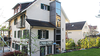 Elvoron H outdoor installation without an on-site shaft at a multi-family house