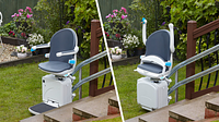 Duolex outdoor stairlift: open / closed